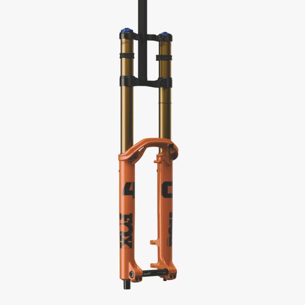 Fox 2027 40 Float FACT 203mm 29" downhill fork with Grip X2 DH, 20TAX110, and 52mm offset for mountain biking.