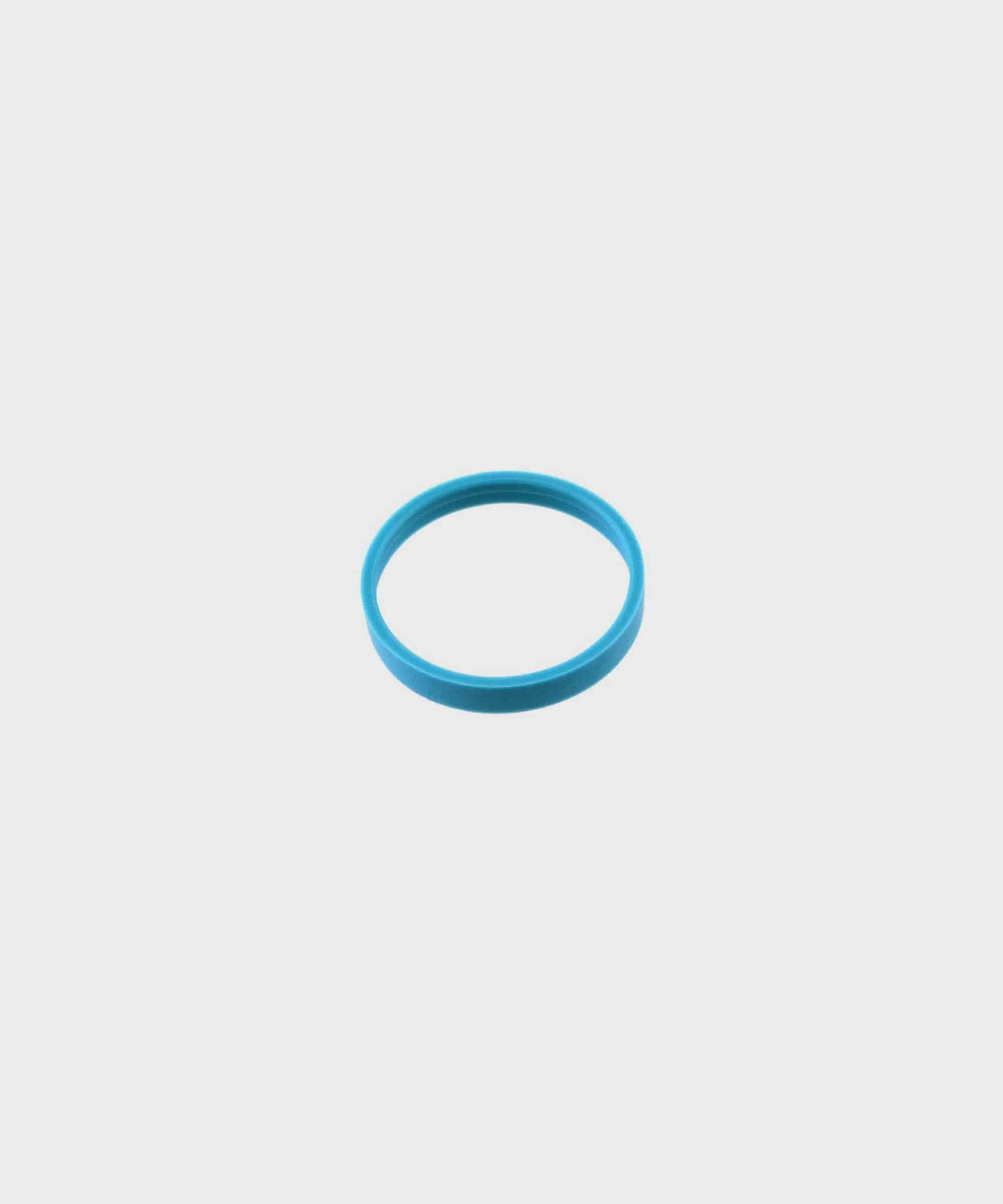 Fox Turcon blue ring seal for Fox forks and suspension, showing 0.136 W, 1.072 OD, and 0.031 thickness with a smooth blue surface.