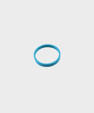 Fox Turcon blue ring seal for Fox forks and suspension, showing 0.136 W, 1.072 OD, and 0.031 thickness with a smooth blue surface.