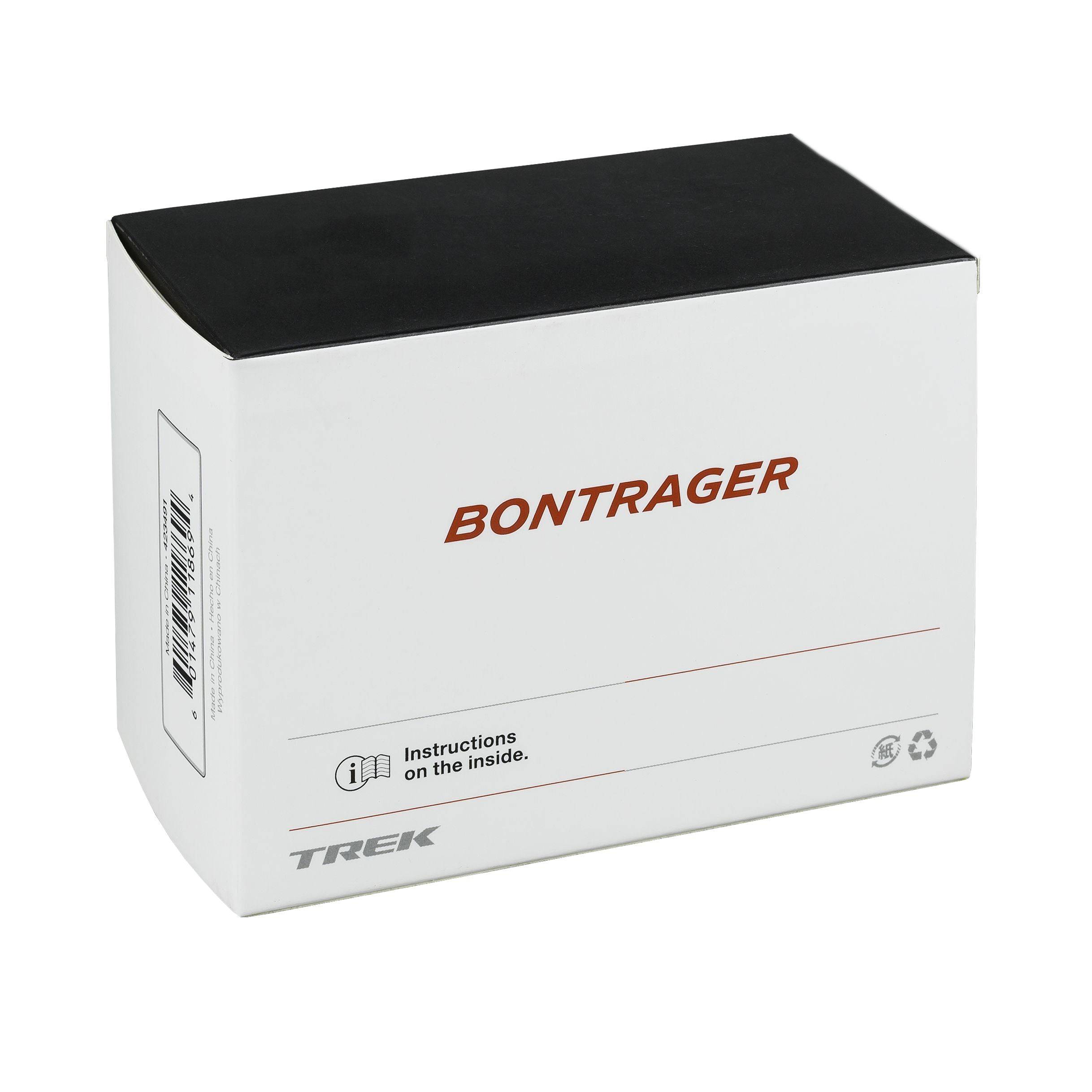 Bontrager self-sealing Presta valve bicycle tube with puncture protection, showing the valve and tube exterior.