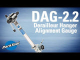 Park Tool DAG-2.2 derailleur hanger alignment gauge for precise bike derailleur adjustments in workshop settings.