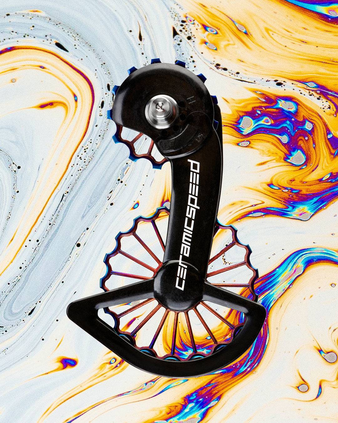 CeramicSpeed OSPW 3D Hollow Titanium Coated Oil Slick pulley wheels for Shimano 9250 and 8150 road bike components