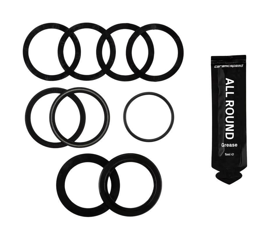 CeramicSpeed BSA T45 & T47-86 30mm bottom bracket service kit with grease, includes components for bicycle maintenance.