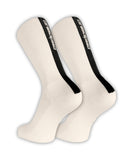 CeramicSpeed white high cuff breathable road cycling socks, performance socks for cycling comfort and style