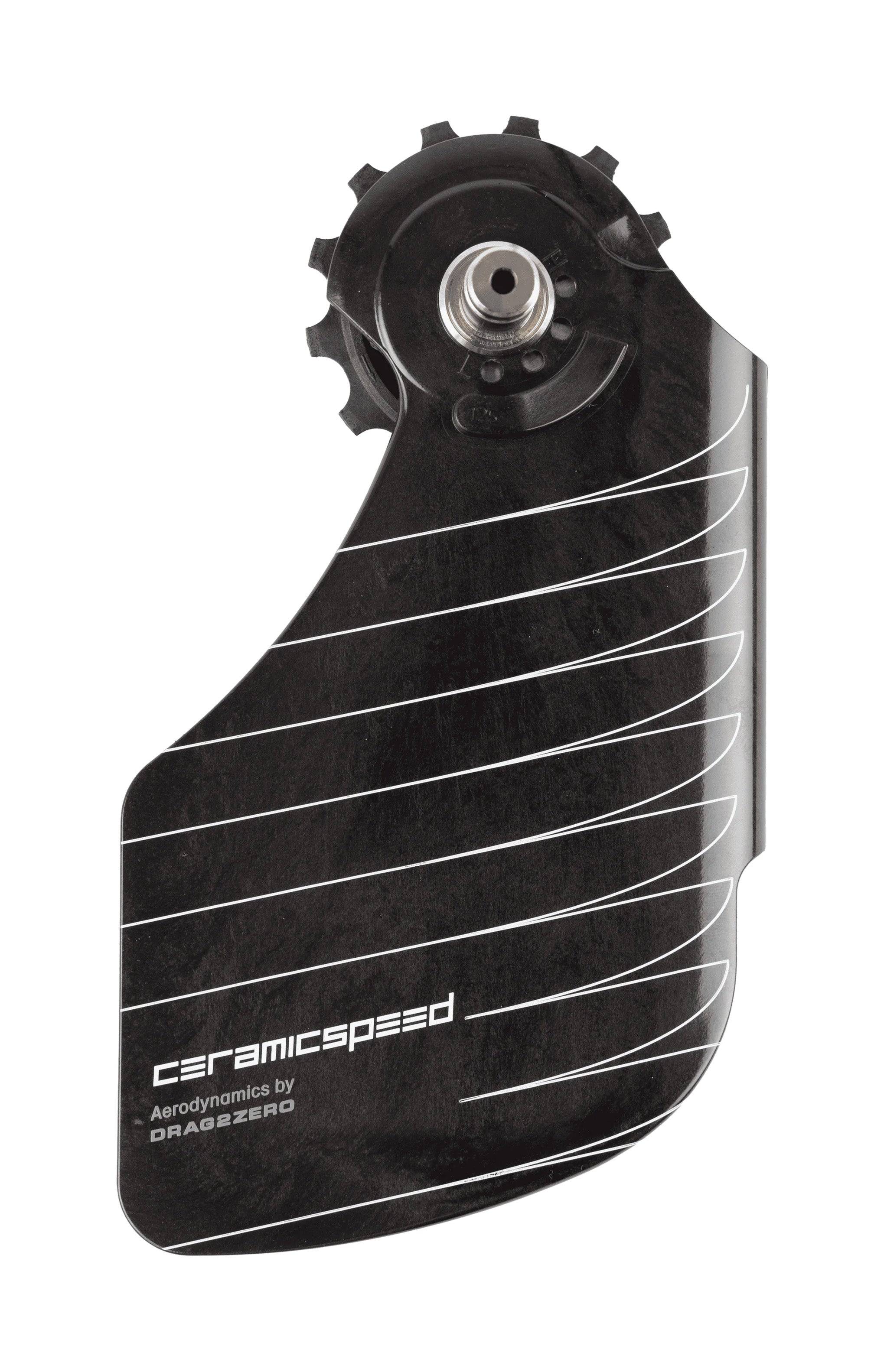 CeramicSpeed OSPW Aero ALPHA pulley system for Shimano 9250/8150 derailleurs in black, high-performance cycling components.