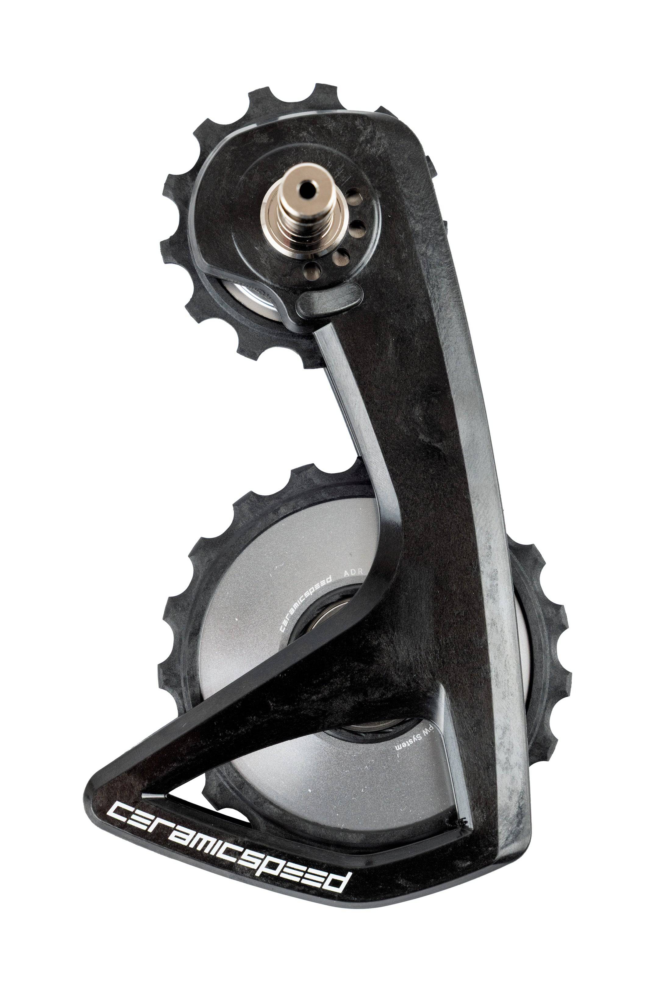 CeramicSpeed OSPW RS Alpha disc pulley wheels for Shimano 9250/8150 road groupsets, showcasing sleek ceramic components.