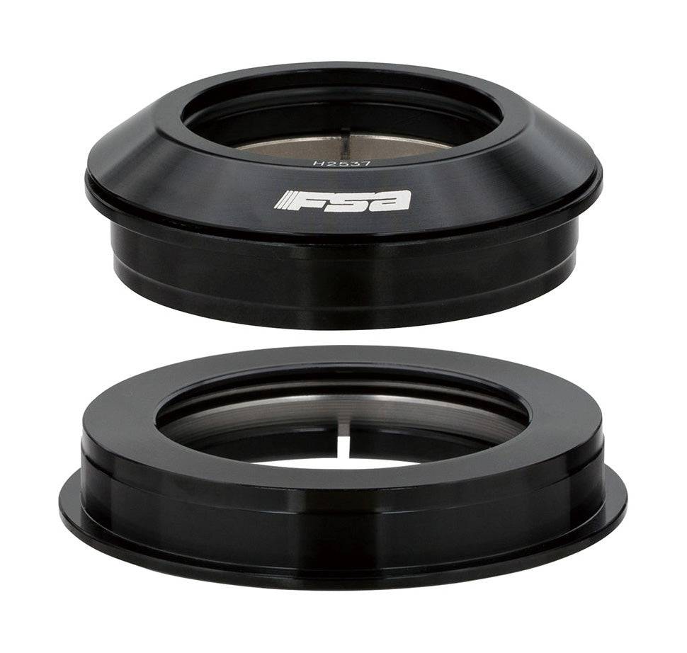 FSA No.82/44/1.8 SUPTAP semi-integrated headset for tapered forks and head tubes, showing the black headset components.