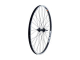 Bontrager AT550/FM21 26-inch rim brake wheel with 36 spokes, suitable for Shimano and SRAM 8/9/10-speed bikes.