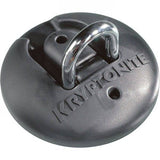Kryptonite Stronghold ground anchor for secure bike locking, featuring durable metal construction and Sold Secure Diamond certification.