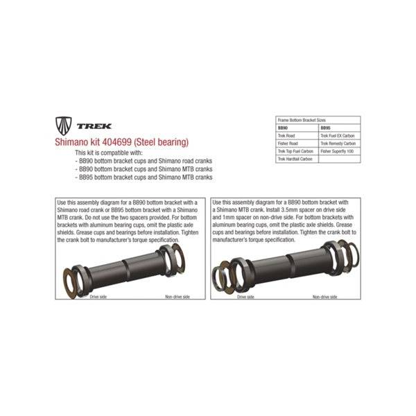 Trek Steel Bottom Bracket Kit BB90/BB95, black, compatible with Campagnolo, for bike components, one size, high-quality cycling part