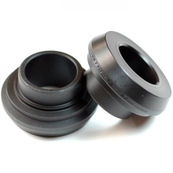 Wheels Manufacturing PF30 to 24mm Shimano HollowTech-II crank spindle shims for bicycle component installation.