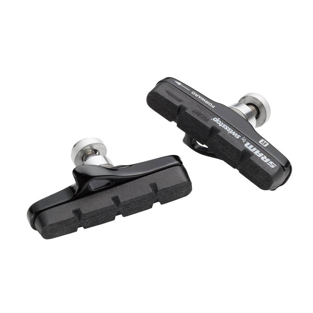 Avid Shorty Ultimate road bike brake pads and cartridge holder set for cycling components, with metal mounting hardware.