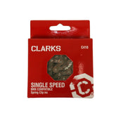 Clarks Single Speed Chain 1/2"X1/8" X112 Links Comp Bmx Freestyle Fixed Gear & Track Spring Clip Inc Chain