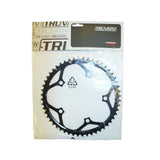 Truvativ 52T steel road bike chainring with 130mm BCD for triple cranksets, matte black finish, V2 design.