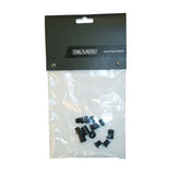 Black steel Truvativ crank chainring bolt kit for 4-arm single chainrings, replacement component for bike cranks.