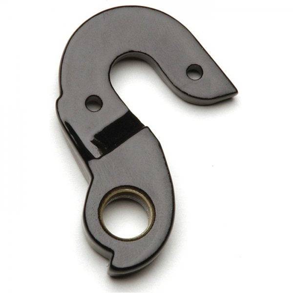 Wheels Manufacturing CNC machined aluminum derailleur hanger dropout, replaceable component for bicycle rear derailleur attachment.
