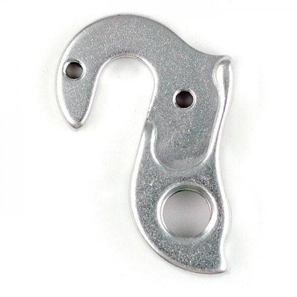 Wheels Manufacturing CNC-machined replaceable derailleur hanger dropout for bicycle components, in a close-up view.