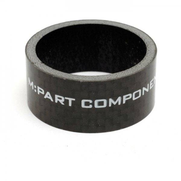 M Part carbon fiber 1-1/8 inch 15mm headset spacer for bike steering upgrade, lightweight and durable bicycle component.
