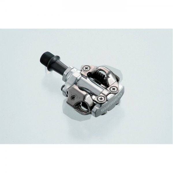 Shimano PD-M540 MTB SPD pedals with dual-sided mechanism, mud-repellent design, and durable construction for mountain biking.