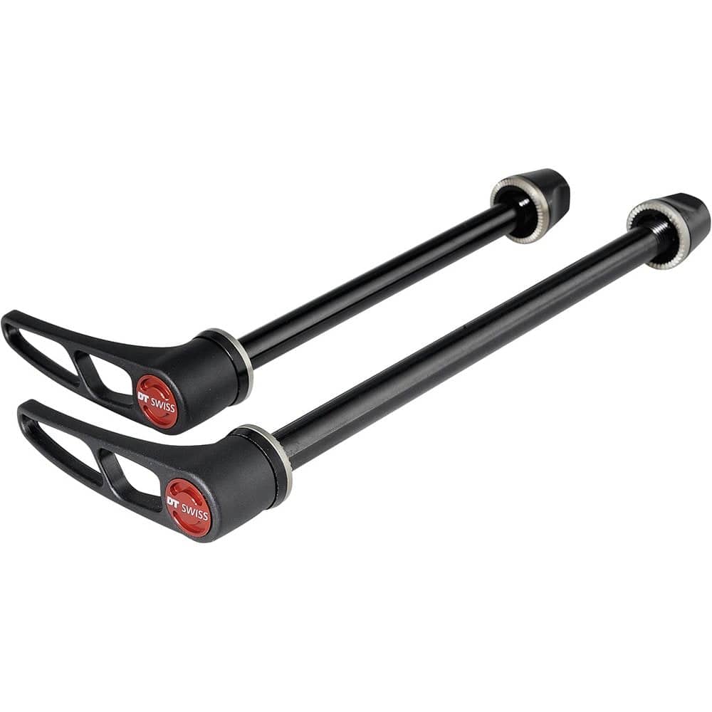 DT Swiss RWS alloy skewer with aluminium lever for X 12 12mm axle, 142mm length, bike component for secure wheel attachment.