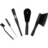 Finish Line Easy Pro Brush Set with 5 cleaning brushes for bikes, motorcycles, and cars, ideal for workshop maintenance.