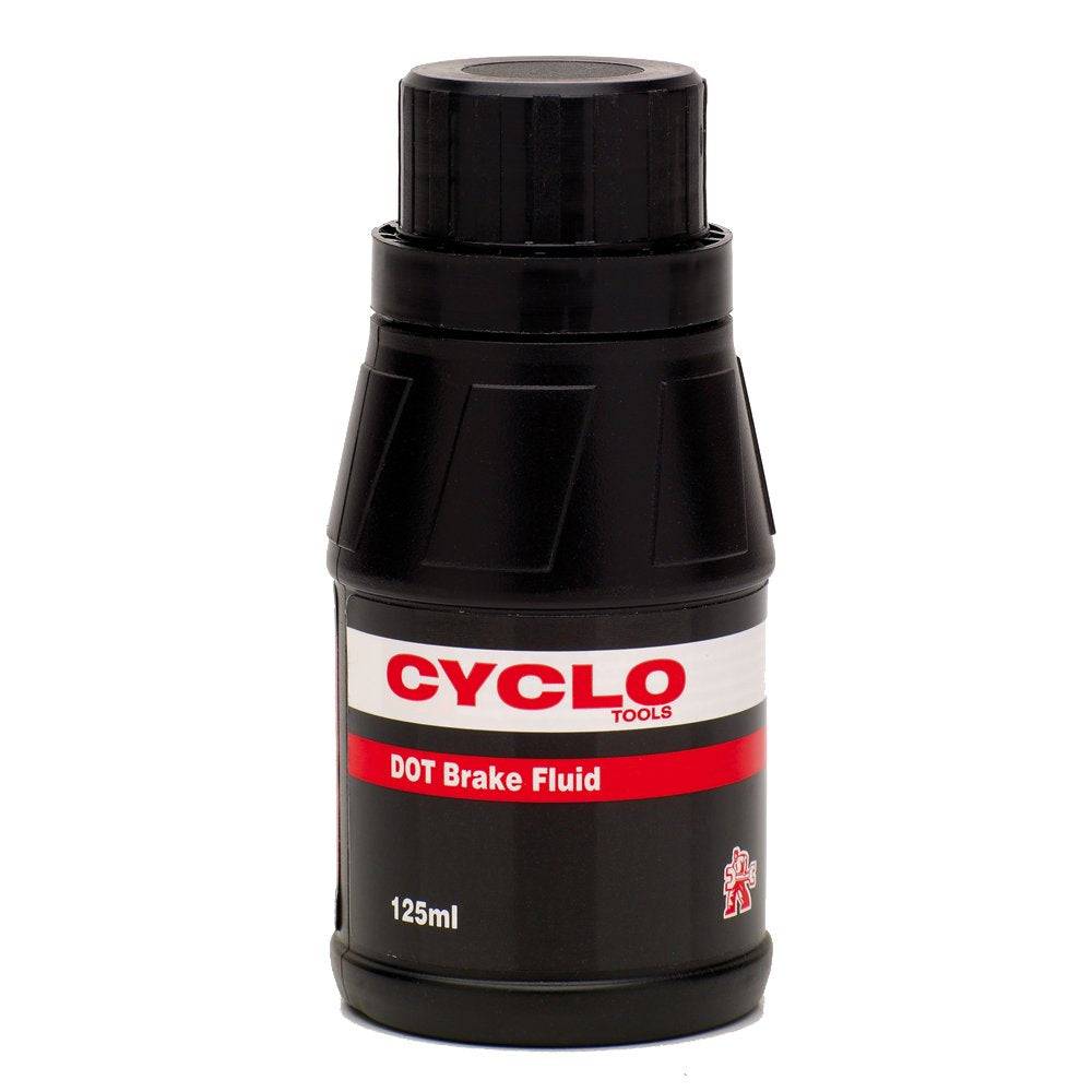 Cyclo Dot Brake Fluid for hydraulic brake systems, workshop-grade by Cyclo Tools, with corrosion protection and reliable performance.