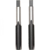 Park Tool TAP-3 pedal tap set with 1/2" left and right hand threads for bike maintenance, shown in a workshop setting.
