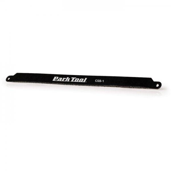Park Tool CSB-1 carbon cutting saw blade for 12-inch hacksaws, designed for precise carbon fiber cuts in workshop applications.