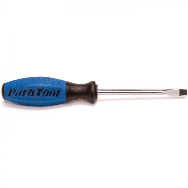 Park Tool SD-6 6mm flat blade screwdriver with dual density grip, ideal for workshop use and precise screw-driving tasks.