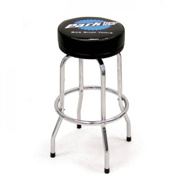 Park Tool STL-1.2 workshop shop stool with padded seat and 360° swivel for comfortable workshop use.