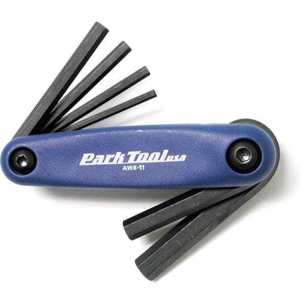 Park Tool AWS-11 fold-up metric hex wrench set with composite handle, compact workshop tools made in the USA