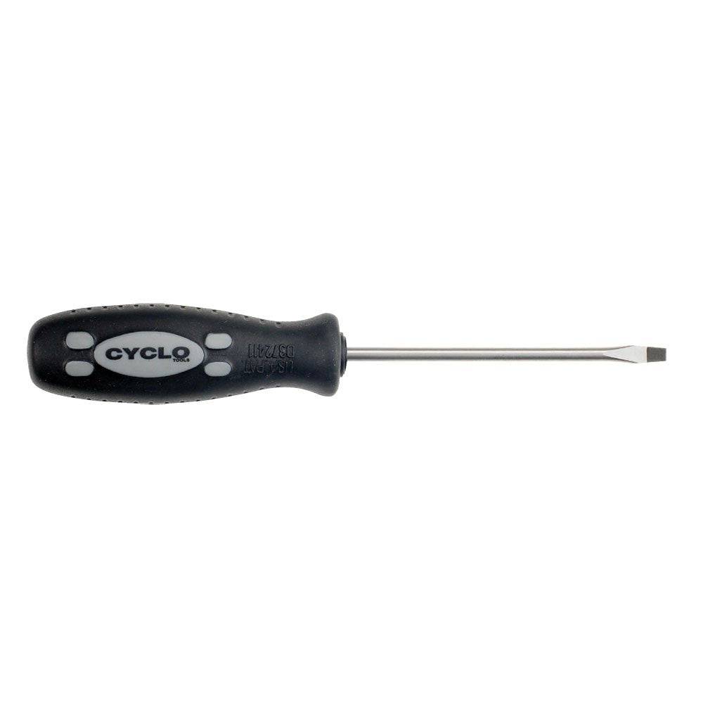 Cyclo Tools flat screwdriver 4x100 with ergonomic handle, designed for precise workshop use, durable and reliable for various tasks.