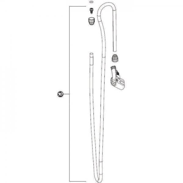 Park Tool 1099 replacement head and hose assembly for PFP-4 workshop pump, showing the durable pump components and fittings.