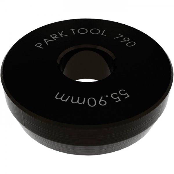 Park Tool 790-Pilot 55.90mm headset facing alignment tool for HTR-1, used in bicycle workshop maintenance and repair.