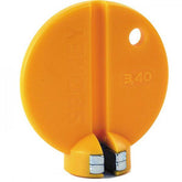 M Part Spokey yellow spoke wrench for Japanese size nipples, 3.4mm tool for bicycle wheel maintenance.