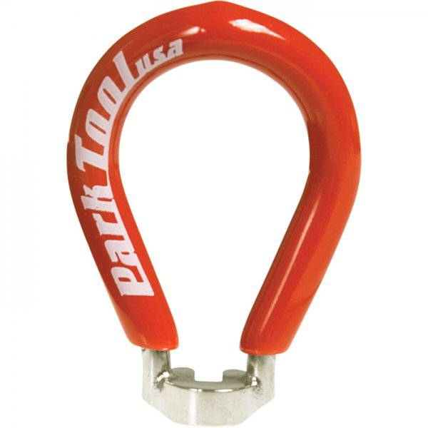 Park Tool SW-2 spoke wrench in red, a precision wheel repair tool for adjusting spokes on bicycle wheels.