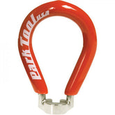 Park Tool SW-2 red spoke wrench with 0.136-inch size, used for precise wheel repair and spoke adjustments.
