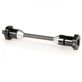 Park Tool TSTA thru-axle adapter for wheel truing stands, fits 12mm, 15mm, and 20mm axles, used in bike workshop setups.