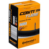 Continental compact bike tube with 24-inch size and Schrader valve, suitable for 1.25-1.75 inch tires, for bicycle components.