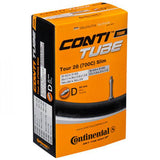 Black Continental Tour bike inner tube with 700x32-47C size and 42mm Presta valve, designed for reliable cycling performance.