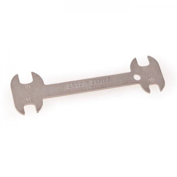 Park Tool OBW-4 offset brake centering wrench for 10-13mm calipers, used for precise bicycle brake adjustments.