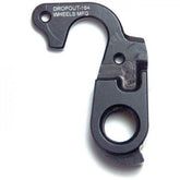 Wheels Manufacturing replaceable derailleur hanger dropout made of CNC machined aluminum, showcasing its sleek, durable component design.