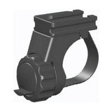 CatEye H-34 FlexTight front bike light bracket attached to 22-32mm handlebars, showing secure mounting for cycling accessories.