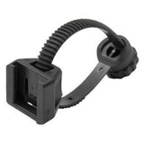 CatEye SP-12-F Front FlexTight light bracket mounted on a bicycle handlebar, adjustable and secure for front bike lights.