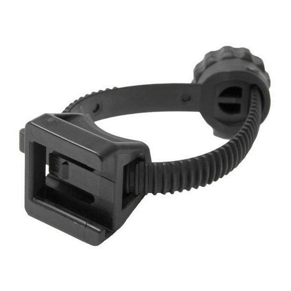 CatEye SP-12-R Rear FlexTight Light Bracket securing bike light to seat post on a bicycle for safety and visibility.