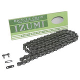 Izumi ES410 black track chain for fixed gear and track bikes, showing links and chain details.