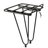 Minoura Gamoh Porteur front bike rack for urban bikes, stylish and functional bike accessories mounted on a modern bicycle.