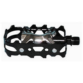 MKS MT Lite MTB pedal with wide steel cage and toeclip compatibility, showcasing durable construction and pedal platform.