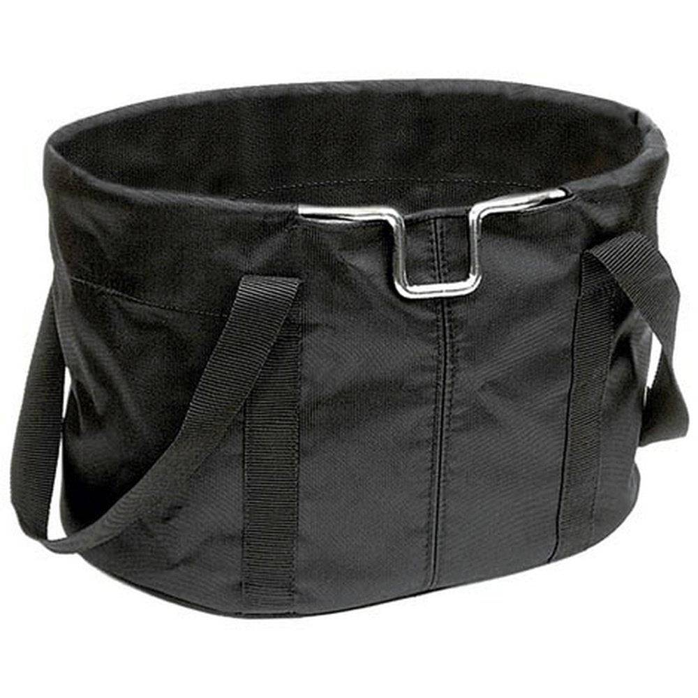 Rixen-Kaul Shopper Handlebar Bag 24L for bikes, lightweight foldable luggage with steel bracket, mounted on bicycle handlebars.