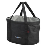 Rixen-Kaul Shopper Pro handlebar bag in black with 24L capacity, cycling storage accessory mounted on bike handlebars.